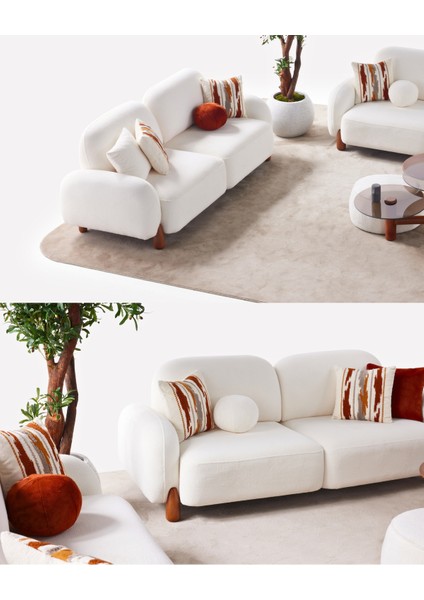 Piedra Sırt Mekanizmalı 3 Adet Üçlü Kanepe & 3'lü Koltuk (3+3+3) - Beyaz modelleri
