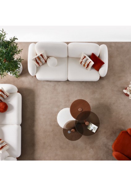 Piedra Sırt Mekanizmalı 3 Adet Üçlü Kanepe & 3'lü Koltuk (3+3+3) - Beyaz indirimleri