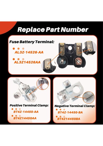 Ford F150 2011-2014 Için Akü Sigortası ve Pozitif ve Negatif Akü Terminal Kelepçeleri AL3Z-14526-AA (125A/250A) ile Değiştirin (Yurt Dışından) indirimleri