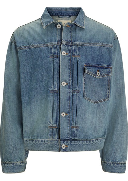 Erkek Dügme Kapamali Denim Jacket - Kevin