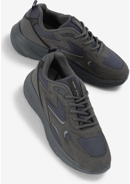 Erkek Füme Faylon Taban Nefes Alabilen Kumaş Reflektörlü Dalgalı Desenli Spor Ayakkabı modelleri