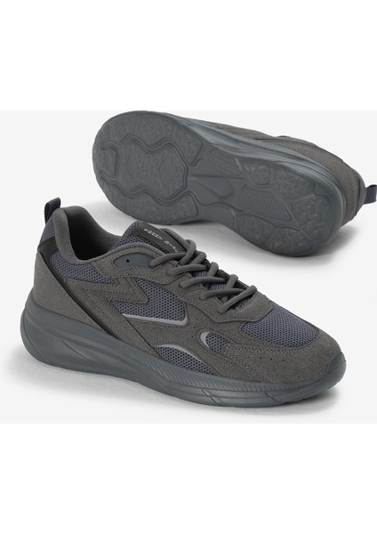 Erkek Füme Faylon Taban Nefes Alabilen Kumaş Reflektörlü Dalgalı Desenli Spor Ayakkabı fırsatları