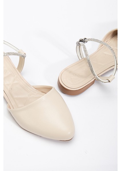 Kadın Bej Taş Halat Detaylı Babet fırsatları