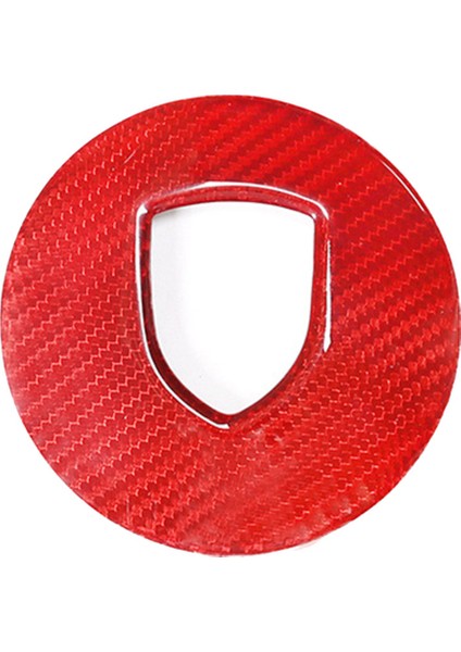 Porsche 911 Panamera Cayenne Boxster 718 2019-2023 Logo Daire Çıkartması Için Kırmızı Karbon Fiber Direksiyon Simidi Kılıfı Döşemesi (Yurt Dışından)