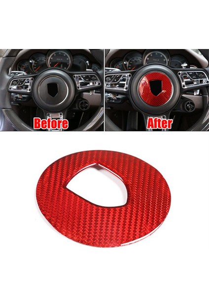 Porsche 911 Panamera Cayenne Boxster 718 2019-2023 Logo Daire Çıkartması Için Kırmızı Karbon Fiber Direksiyon Simidi Kılıfı Döşemesi (Yurt Dışından) fiyatları