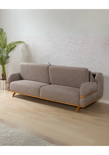 Focus Sırt Mekanizmalı Üç Adet Üçlü Kanepe & Yataklı 3'lü Koltuk (3+3+3) - Kahve fiyatları