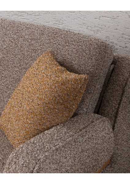 Focus Sırt Mekanizmalı Üç Adet Üçlü Kanepe & Yataklı 3'lü Koltuk (3+3+3) - Kahve