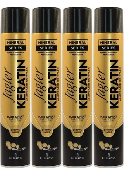 Saç Spreyi 400ML Keratinli Keratin Strong Hold - Minarelli - Ekstra Sert (4 Lü Set)