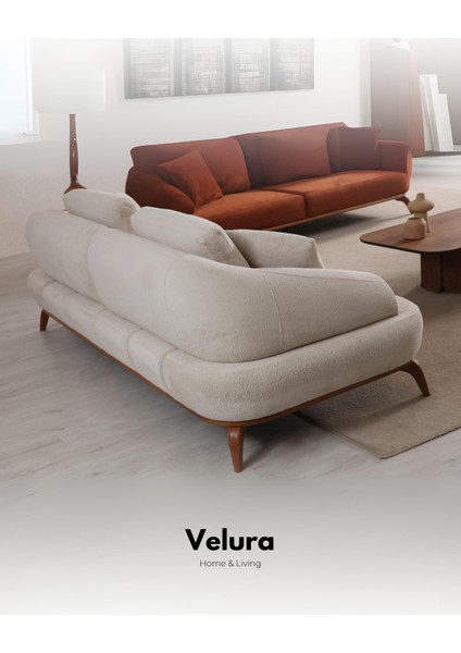 Vino Sırt Mekanizmalı 3 Adet Üçlü Kanepe & 3'lü Koltuk (3+3+3) - Krem modelleri