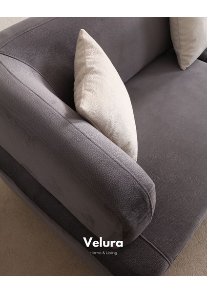 Chery Sırt Mekanizmalı Üç Adet Üçlü Kanepe & 3'lü Koltuk (3+3+3) - Antrasit modelleri