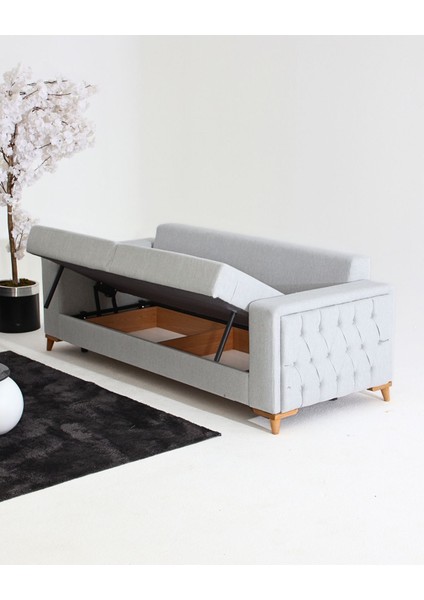 Nola Koltuk Takımı 3+3+3 & Bazalı Yataklı Koltuk & Kanepe - Gri fırsatları