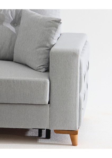 Nola Koltuk Takımı 3+3+3 & Bazalı Yataklı Koltuk & Kanepe - Gri