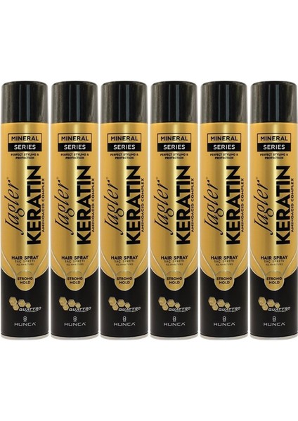 Saç Spreyi 400ML Keratinli Keratin Strong Hold - Minarelli - Ekstra Sert (6 Lı Set)