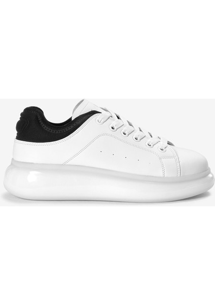 Erkek Beyaz Kalın Taban Bağcıklı Spor Ayakkabı fiyatları