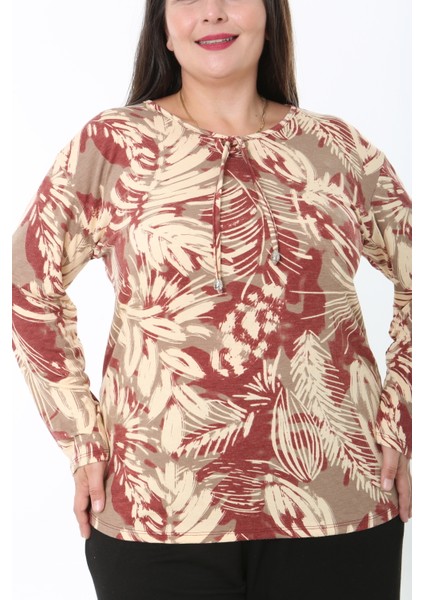 Kadın Desenli Likralı Yünlü Viskon Bluz fiyatları