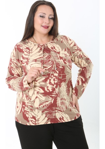 Kadın Desenli Likralı Yünlü Viskon Bluz fırsatları