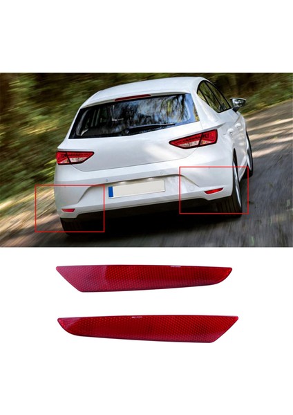 Seat Leon Stylance 2013-2019 Arka Tampon Reflektörü Işık Yok Kırmızı Lens Kapağı Sol ve Sağ (Yurt Dışından)