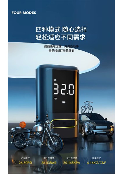 Gimp Taşınabilir Göstergeli Güç Bankası USB & Type-C, El Feneri, Flaşör, Araç Lastik Hava Pompası