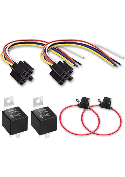 Kilitli Röle Soketleri ve Sıralı Atc Sigorta Tutucuları ile Otomotiv 5 Pinli 30/40A 12V Spdt Röleleri (Yurt Dışından)