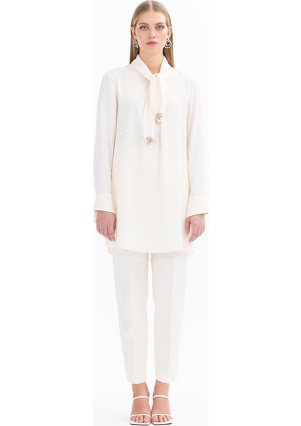 1020 Şık Tunik Yakası Flarlı Fları Taş Detaylı Gömlek Tunik Qys Şık Tunik #24-04# fiyatları