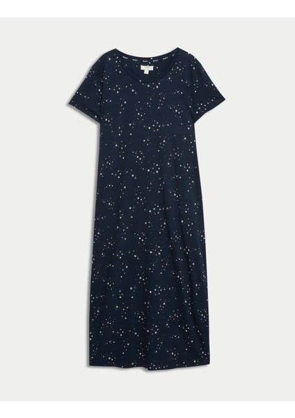 Yıldız Desenli Kısa Kollu Gecelik fırsatları