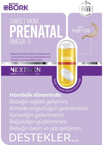 Prenatal 30 Likit Kapsül Omega3 Biotin Iyot Methyl Folat İçeren Vitamin modelleri