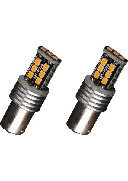 2x Amber/sarı 1156 BA15S 2835 15W Hatasız Araç LED Sinyal Lambası Ampulleri (Yurt Dışından)