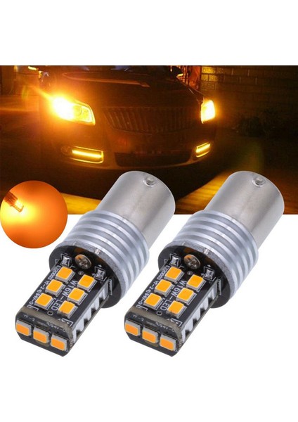 2x Amber/sarı 1156 BA15S 2835 15W Hatasız Araç LED Sinyal Lambası Ampulleri (Yurt Dışından) fırsatları