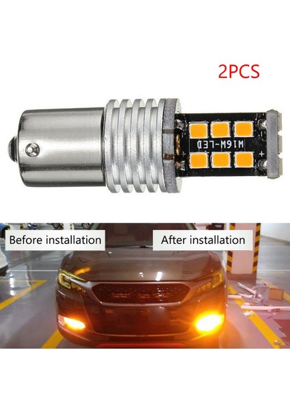 2x Amber/sarı 1156 BA15S 2835 15W Hatasız Araç LED Sinyal Lambası Ampulleri (Yurt Dışından) indirimleri