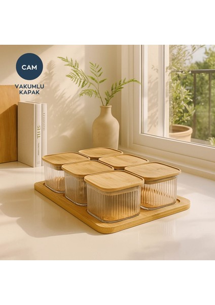 Bambu Vakumlu Kapaklı Cam Kahvaltılık 242105