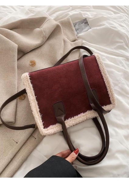 Bordo Nubuk Askılı Omuz Çantası fiyatları