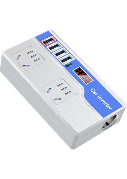 Araba Güç Invertörü Dc 12V/24V'DAN Ac 220V'A Otomatik Güç Dönüştürücü 2000W 4usb Portlu Dijital Ekranlı Araba Güç Adaptörleri, B (Yurt Dışından)