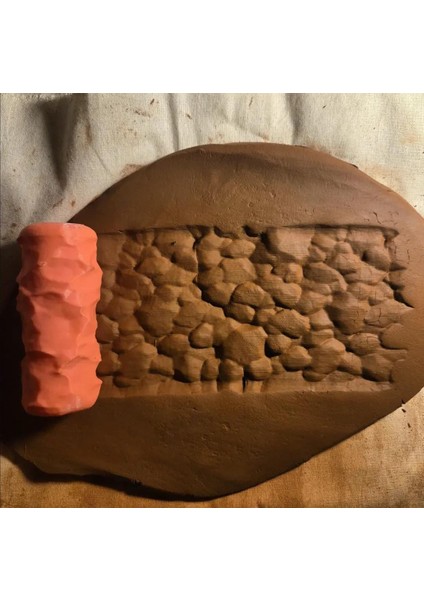 10 cm Taş Doku Rulosu Seramik&polimer Kil Desen Oklavası