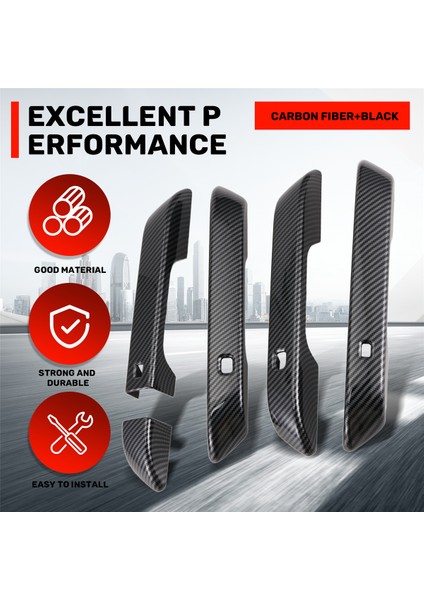 Kia Carnival Ka4 2020 2021 2022 Araç Karbon Fiber Kapı Kolu Kapağı Döşeme Çerçevesi Dekor Etiket Aksesuarları, Anahtar Deliği ile (Yurt Dışından) indirimleri