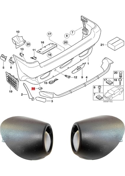 Arka Park Sensörü Sağ Dış Kapak Döşemesi Bmw x 5 E53 2000-2006 Yedek Aksesuar 51128268370 Sağ (Yurt Dışından) fiyatları