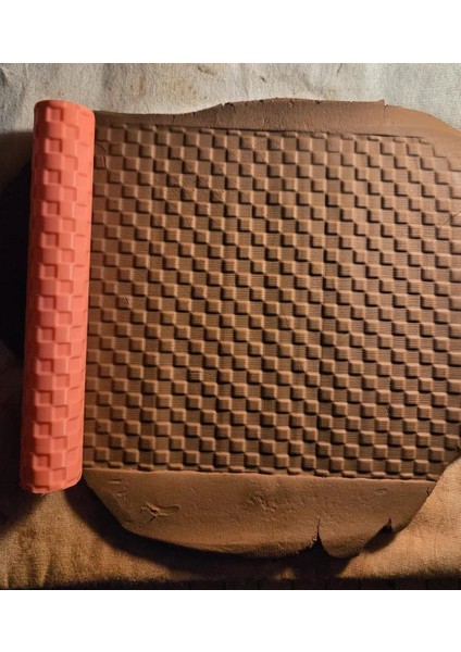 17 cm Seramik & Polimer Kil Desen Oklavası Doku Rulosu