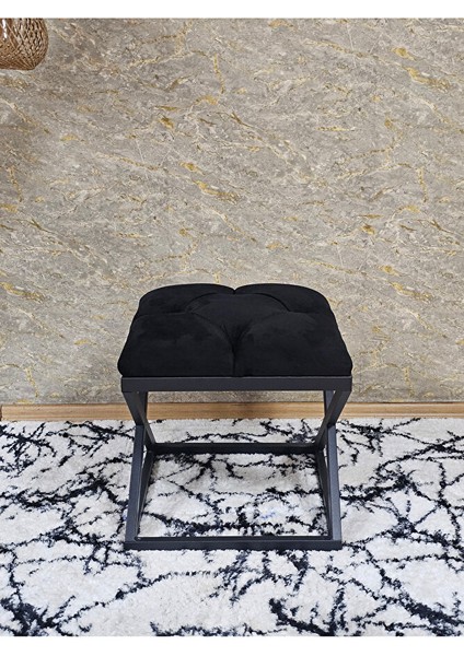 Siyah Boyalı 45 cm x 45 cm Çaprazlı Puf Bench Oturak Siyah Renk 45 x 45 Boyut/ebat fiyatları