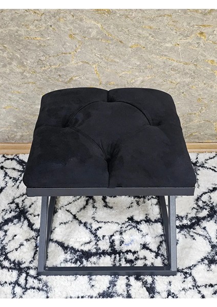 Siyah Boyalı 45 cm x 45 cm Çaprazlı Puf Bench Oturak Siyah Renk 45 x 45 Boyut/ebat fırsatları