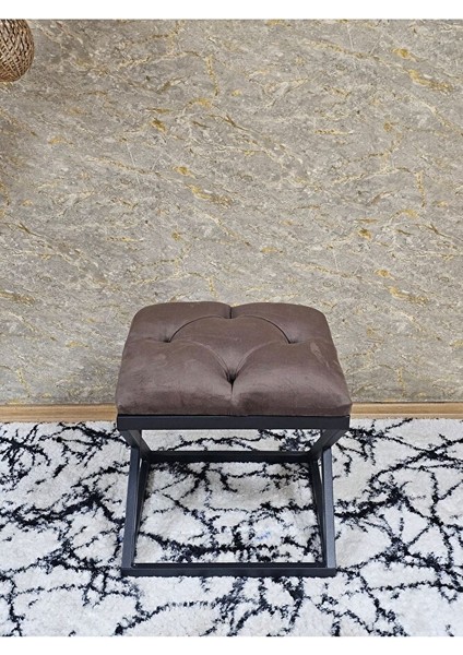 Siyah Boyalı 45 cm x 45 cm Çaprazlı Puf Bench Oturak Kahverengi Renk 45 x 45 Boyut/ebat fiyatları