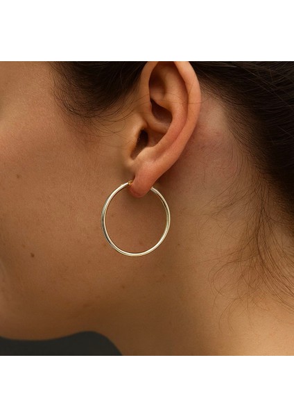 14 Ayar Altın Klasik Halka Küpe