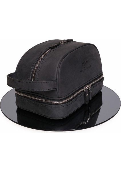 Kangaroo Kıngdom Seyahat Organizatörü Portföy El Çantası Hakiki Deri Siyah Crazy Horse 6577-ZS fiyatları