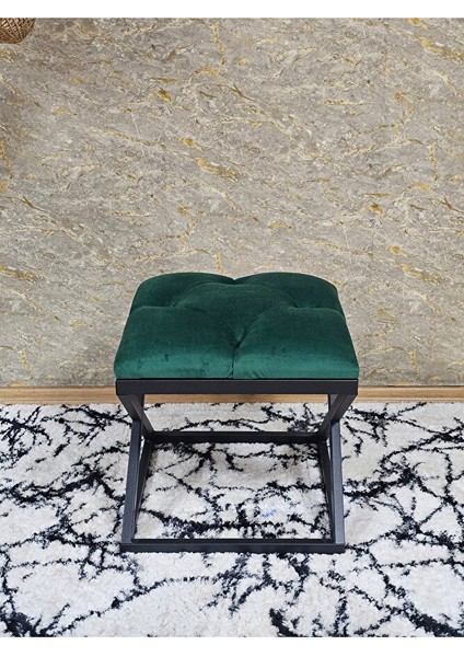 Siyah Boyalı 45 cm x 45 cm Çaprazlı Puf Bench Oturak Yeşil Renk 45 x 45 Boyut/ebat fiyatları
