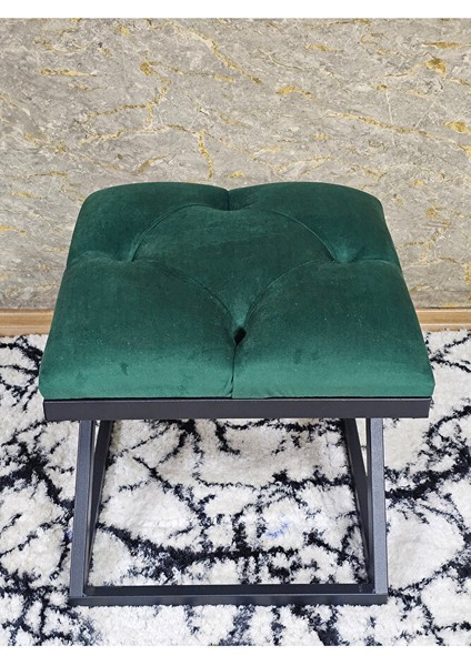Siyah Boyalı 45 cm x 45 cm Çaprazlı Puf Bench Oturak Yeşil Renk 45 x 45 Boyut/ebat fırsatları