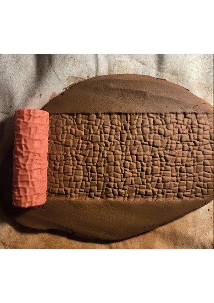 10 cm Taş Doku Rulosu Seramik & Polimer Kil Kalıp Desen Oklavası