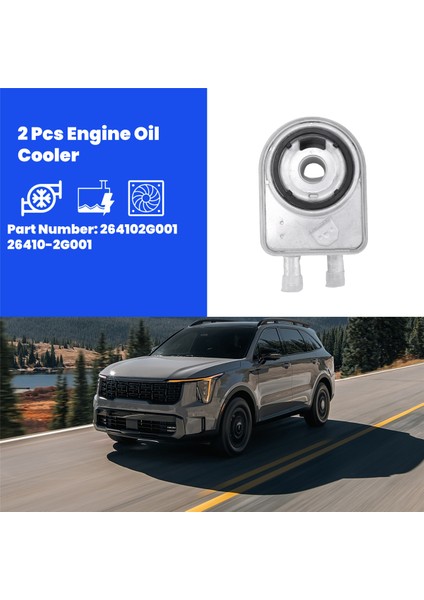 Kia Optima Sorento Sportage 2.0l 2.4l 2016-2020 Için 2 Adet Motor Yağı Soğutucu Parça Numarası: 264102G001 26410-2G001 (Yurt Dışından) modelleri