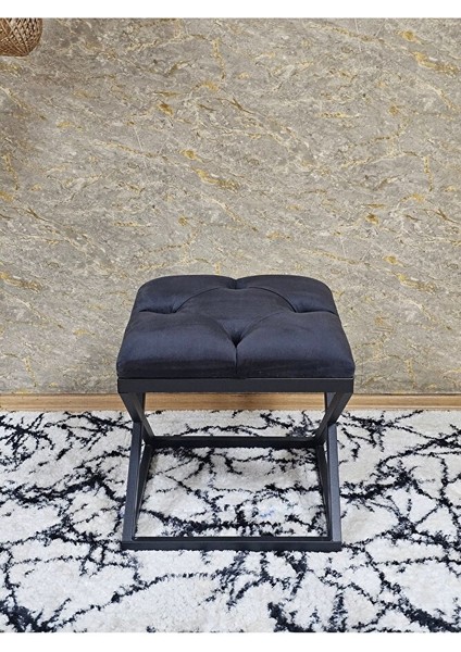 Siyah Boyalı 45 cm x 45 cm Çaprazlı Puf Bench Oturak Füme Renk 45 x 45 Boyut/ebat fiyatları