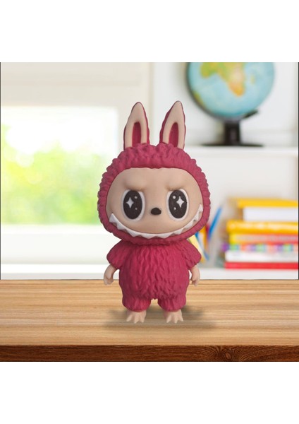 3D Baskı Fuşya Labubu 13 cm Dekoratif Figür - Oyuncak