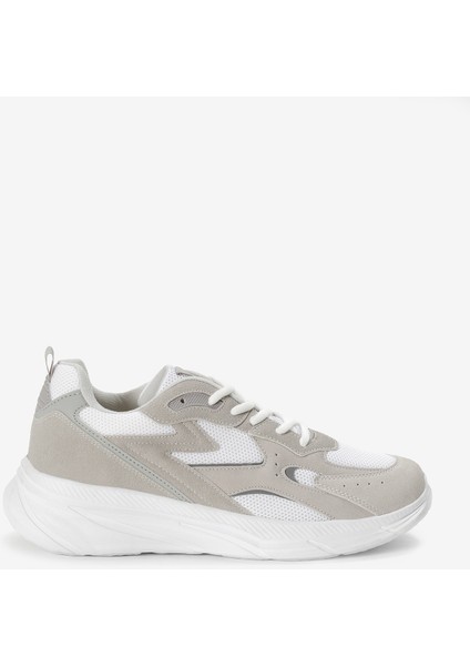 Erkek Gri Beyaz Faylon Taban Nefes Alabilen Kumaş Reflektörlü Dalgalı Desenli Spor Ayakkabı fiyatları