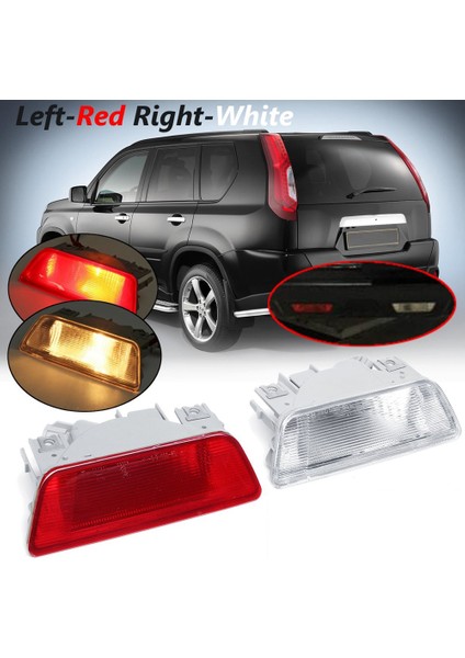 Nissan X-Trail T31 2008-2013 Için 1 Çift Araç Arka Tampon Sis Lambası Geri Vites Fren Reflektör Işıkları 26580-ED50A Şeffaf (Yurt Dışından) modelleri
