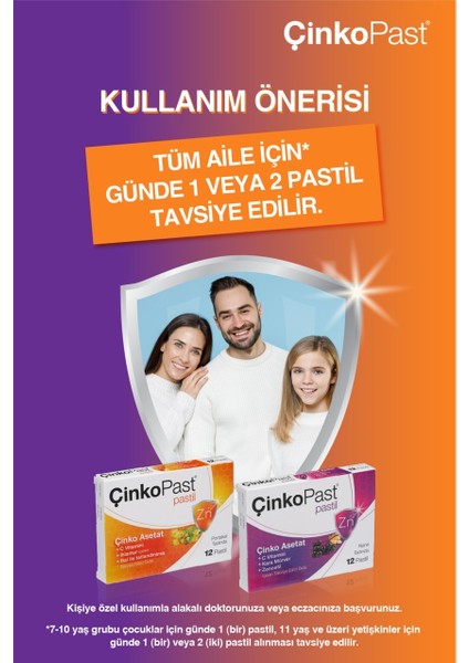 Ihlamur & Bal ve Zencefil & Karamürver Iyonize Çinko Asetat Pastil 4'lü Set 48 Adet